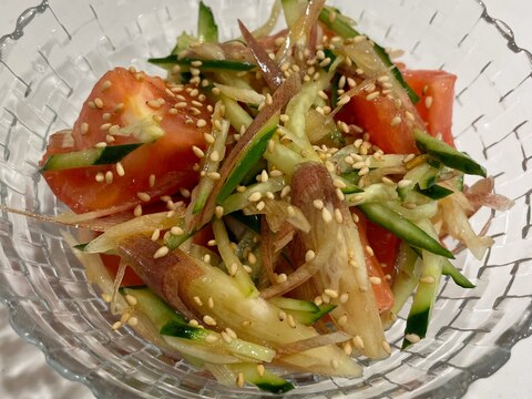 混ぜるだけ⭐胡瓜トマト茗荷の夏サラダ